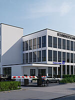 3-D-Rendering des zukünftigen Gesundheitscampus in Remscheid, Ansicht mit Seitengebäude
